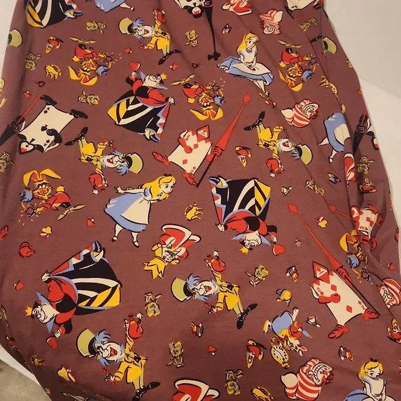 LuLaRoe Alice And Wonderland Multicolor Graphic Dress - Picture 3 of 6